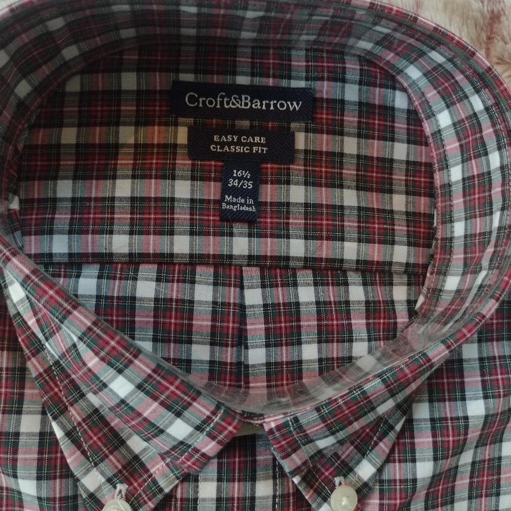 NWT Croft & Barrow Men's Easy Care Classic Fit Button Up Shirt - Picture 4 of 8